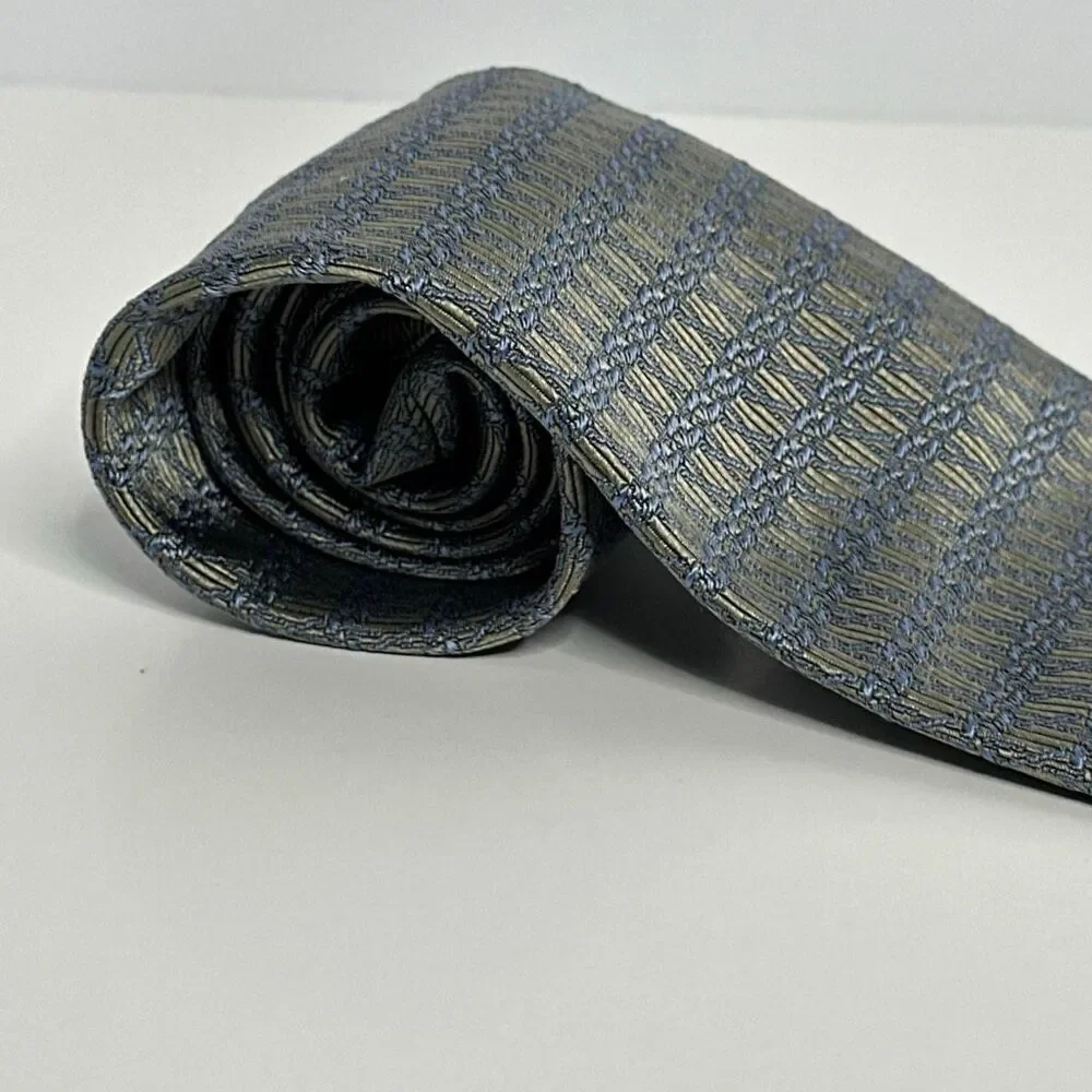 Bugachi Uomo Silk Neck Tie Blue/Beige